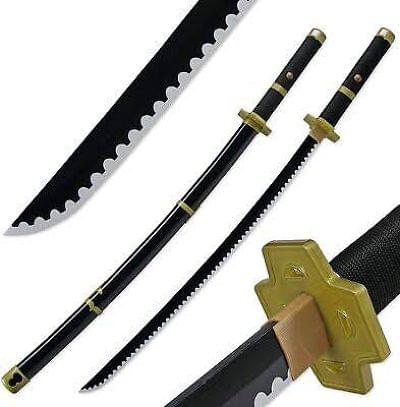 Zoro Black Golden Katana - One Piece - Wooden (no sharp edge) Life-sized - 104 cm #013