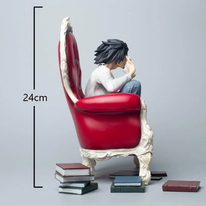 L on sofa with tea cup - Death Note