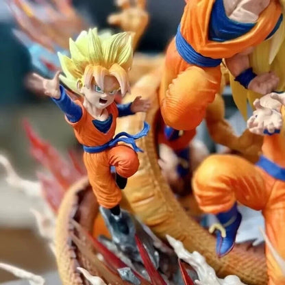 Goku, Gohan & Goten with dragon - Dragon Ball