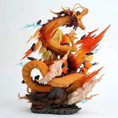Goku, Gohan & Goten with dragon - Dragon Ball
