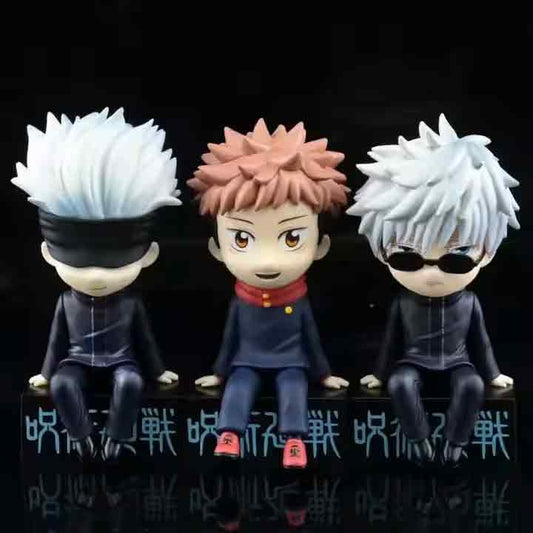 Sitting Gojo & Itadori Chibi set - Jujutsu Kaisen x3