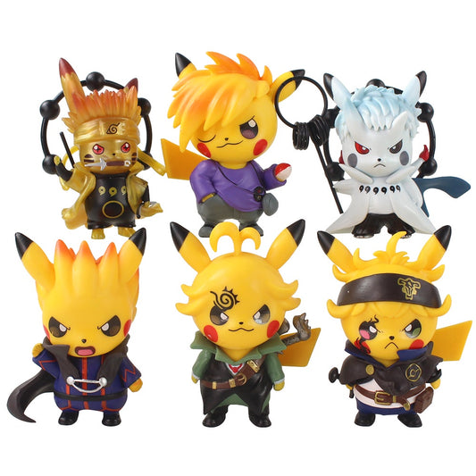 Pikachu cosplaying Naruto set x6