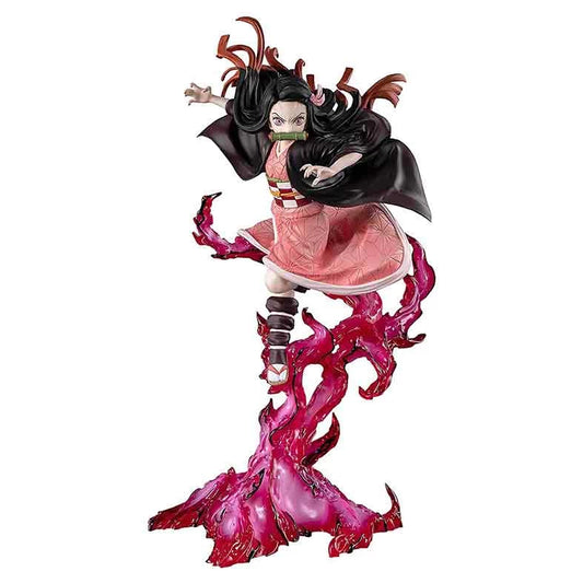 Nezuko jumping through red flames - Demon Slayer
