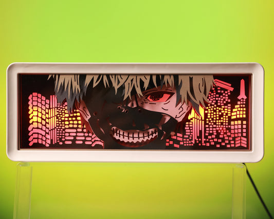 Ken - Tokyo Ghoul - 3D stencil lamp (USB/Battery Operated)
